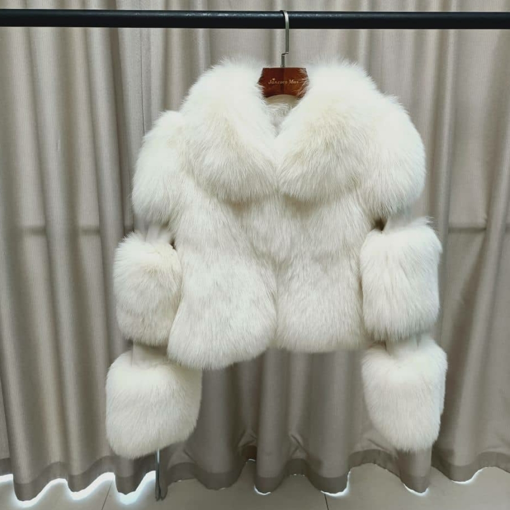 Real Fox Fur Cropped Jacket